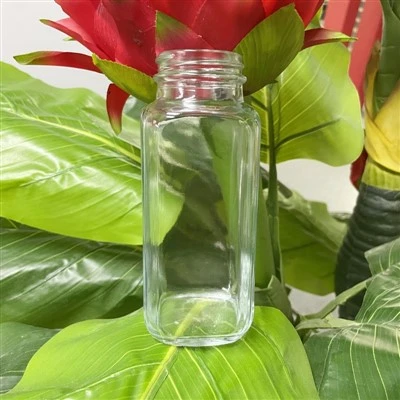 বাচ্চাদের জন্য ছোট স্কোয়ার কাচের দুধের বোতল